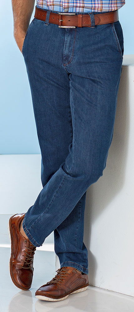 Nærbilde av stoff på Eurex by Brax jeans herre komfortdenim elastisk