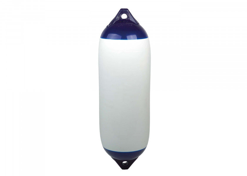 Fender F-serie hvit PVC sylindrisk langfender forfra