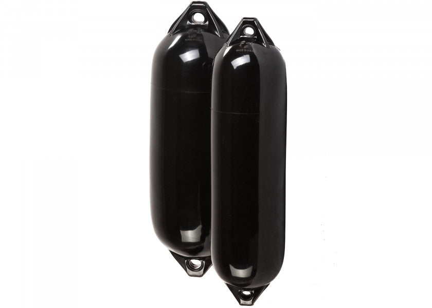 Fender F-serie svart sylindrisk langfender PVC - Polyform forfra