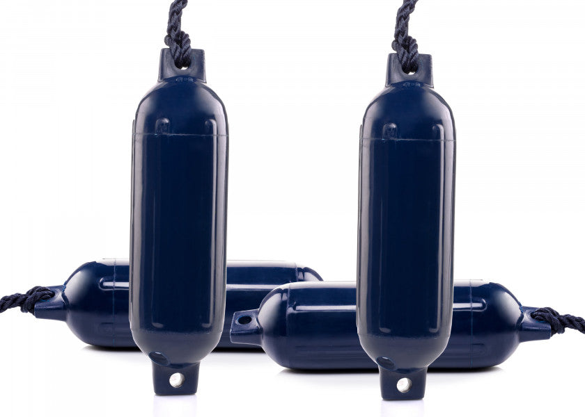 Fendersett G-serie marineblå 4 stk inkl. fenderliner forfra