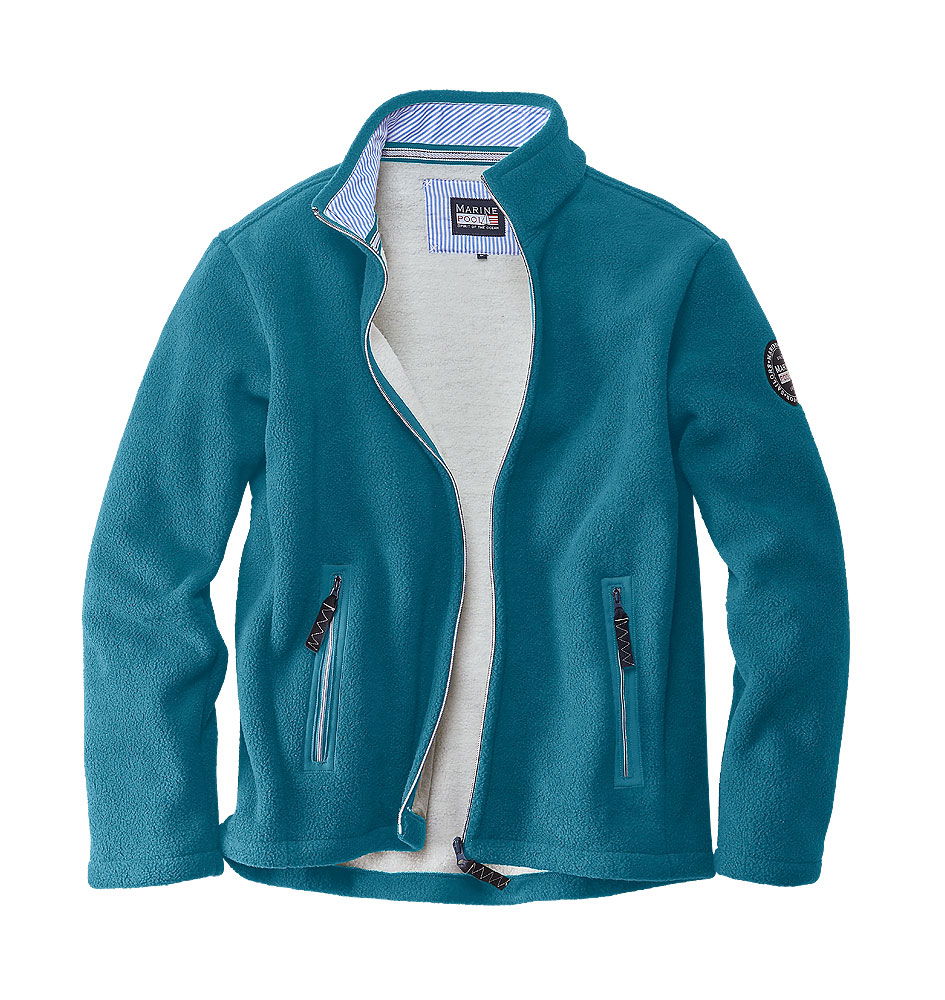Fleecejakke herre 2-lags bondet fleece vindtett Marinepool bakside