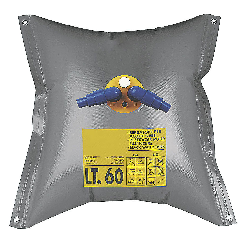 Fleksibel septiktank rektangulær 60 l 730x730 mm 38/50 fra forfra