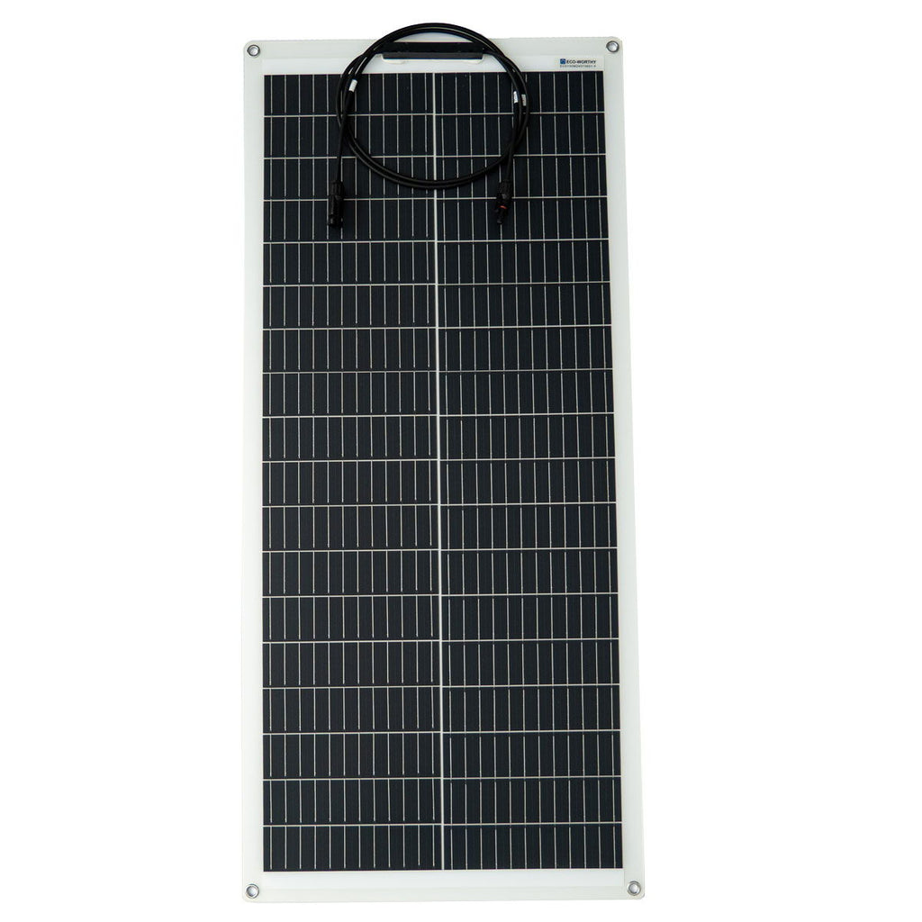 Fleksibelt solcellepanel 100Wp 12V monokrystallinsk Eco Worthy forfra
