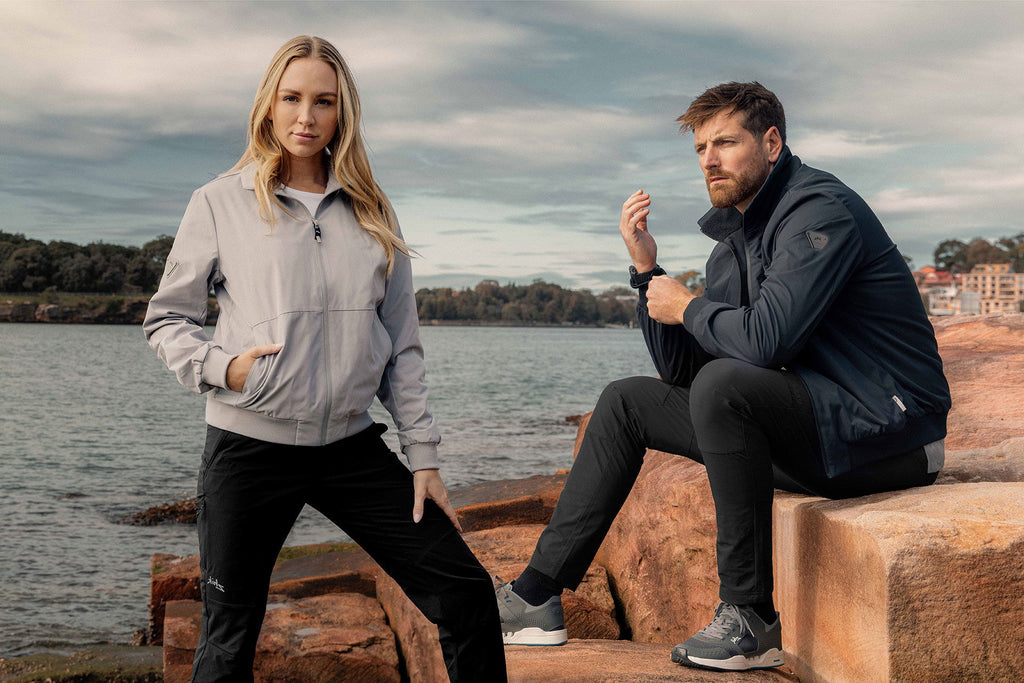 Flight seiljakke herre vannavvisende med fleecefôr materialdetalj
