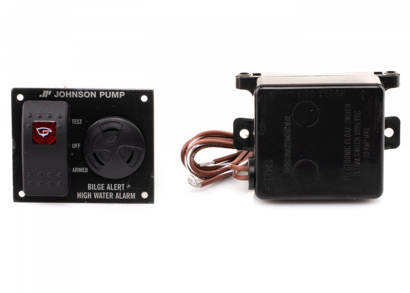 Flottørbryter Bilge Alert med alarm 100 dB 12/24V - Johnson Pump forfra