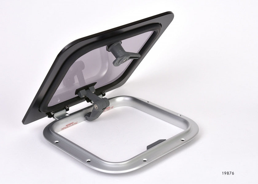 Flush Hatch dekksluke 330 x 330 mm aluminium røykgrå bakside