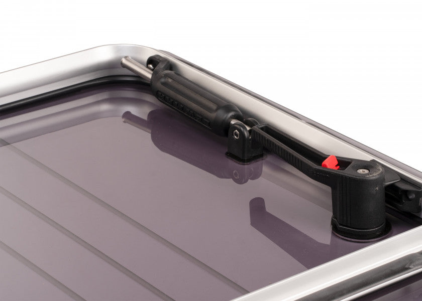Flush Hatch 3G dekksluke M 575 x 543 mm aluminium røykgrå åpen