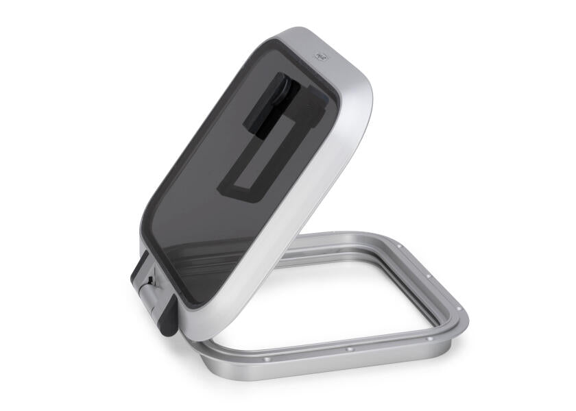 FlushLine dekksluke aluminium 330 x 330 mm røykgrå sideprofil