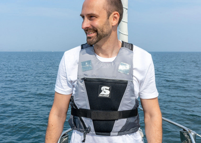 Flytevest JUMP 50N fastskum 40-120 kg nylon fra siden