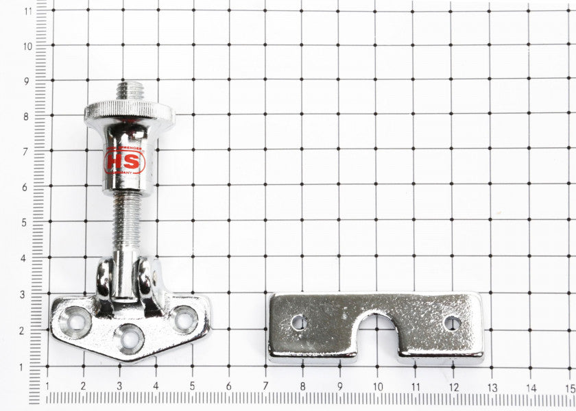 Forlukebeslag med motplate forkrommet messing bakside