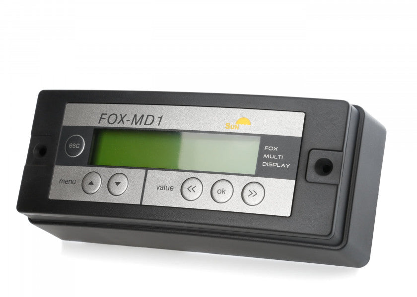 Bakside av FOX-MD1 fjernkontroll for FOX 220/320 laderegulator