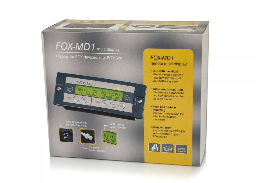 Detalj av FOX-MD1 fjernkontroll for FOX 220/320 laderegulator
