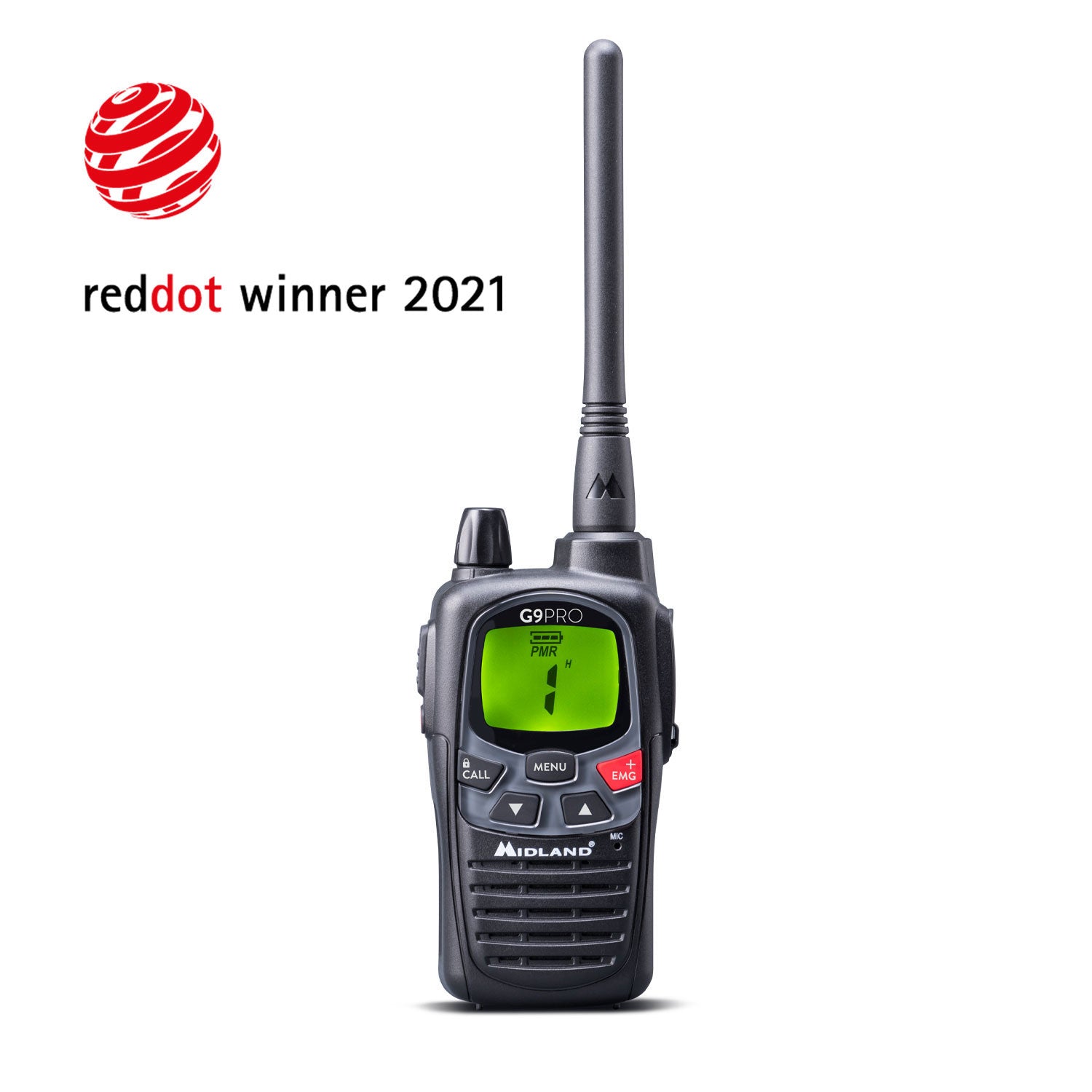 G9 Pro PMR446/LPD radio 16+69 kanaler montert