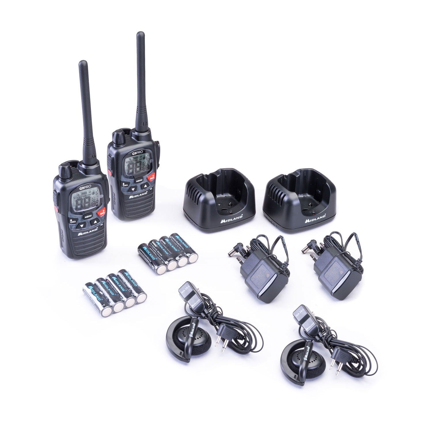 Detalj av G9 Pro PMR446 radio 2-paks koffert