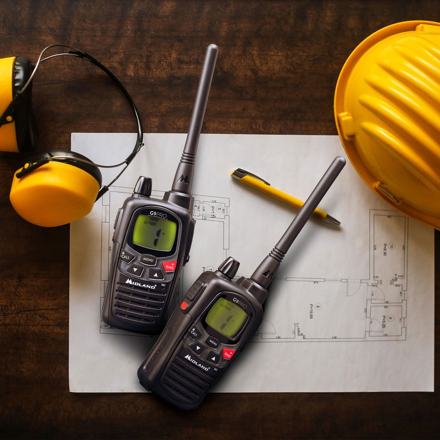 G9 Pro PMR446 radio 2-paks koffert montert