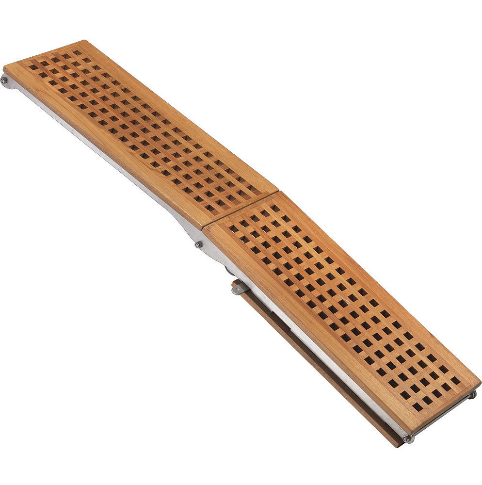 Gangway teak med aluminiumsramme 220 cm 160 kg forfra