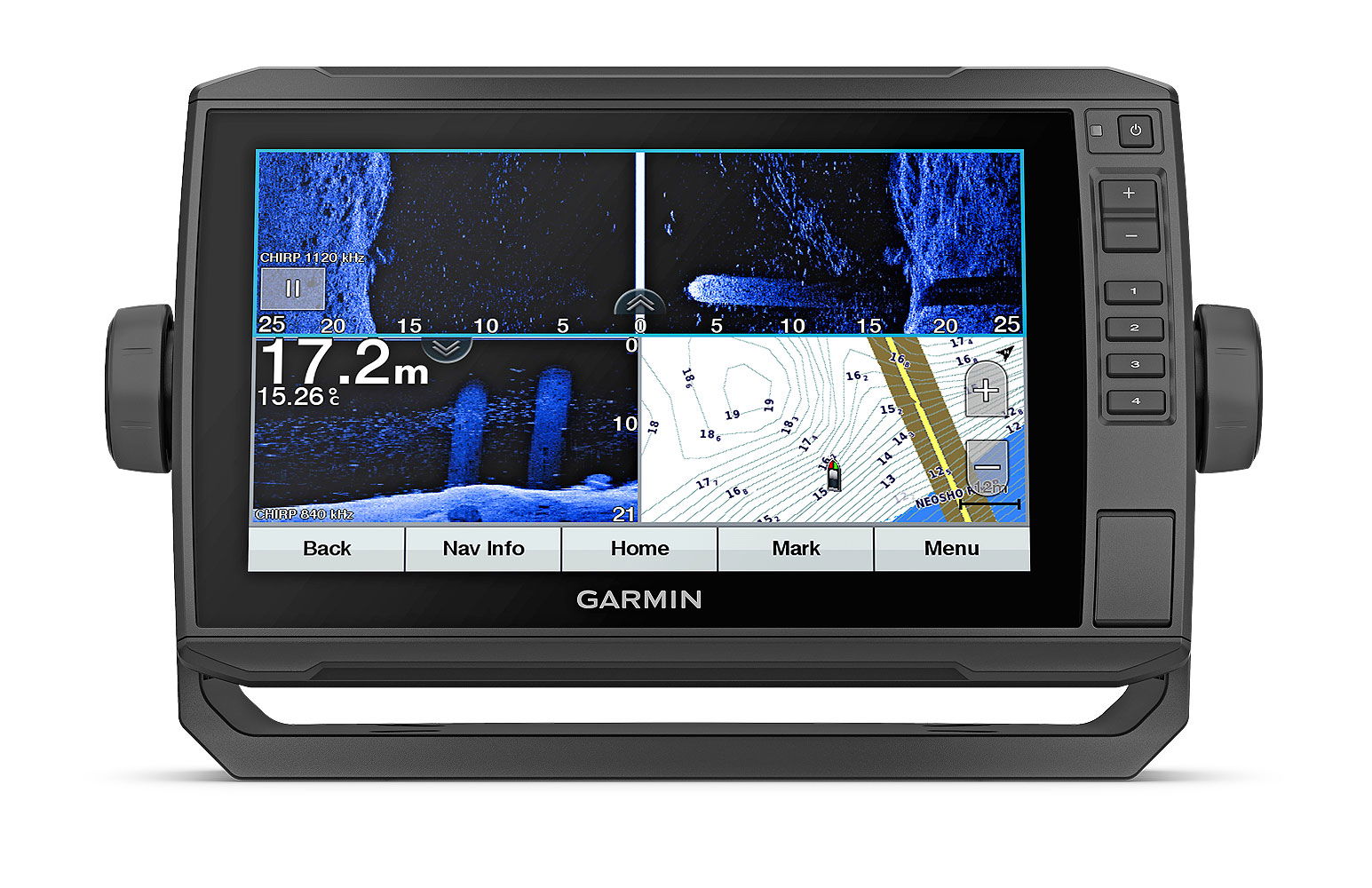 Garmin Echomap UHD 72 cv 7-tommers kartplotter forfra