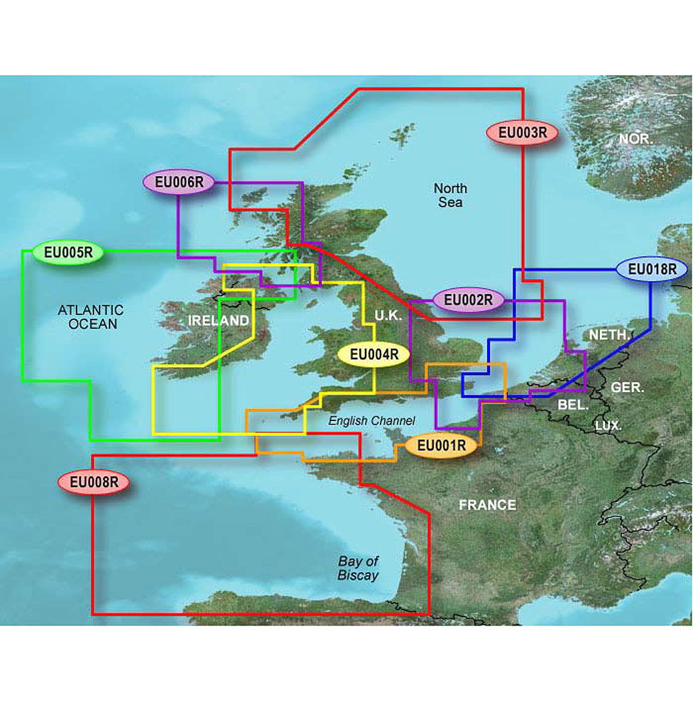 Garmin g2 sjøkart EU002R Dover-Amsterdam visning