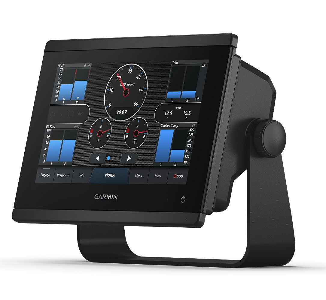 Garmin GPSMAP 723 kartplotter 7 tommer touchskjerm montert på båt
