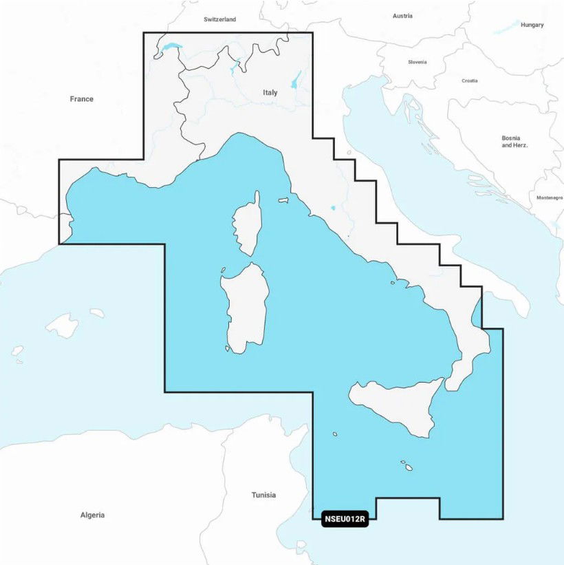 Garmin Navionics+ sjøkart NSEU012R Mediterranean Central forfra