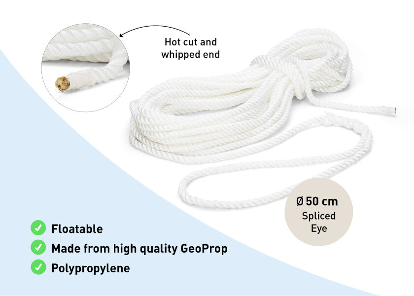 GeoProp slepeline/spring flytende hvit - Gleistein takling detalj