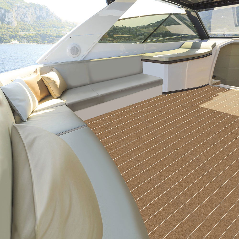 Gisa Tex salongteppe teak-design forfra