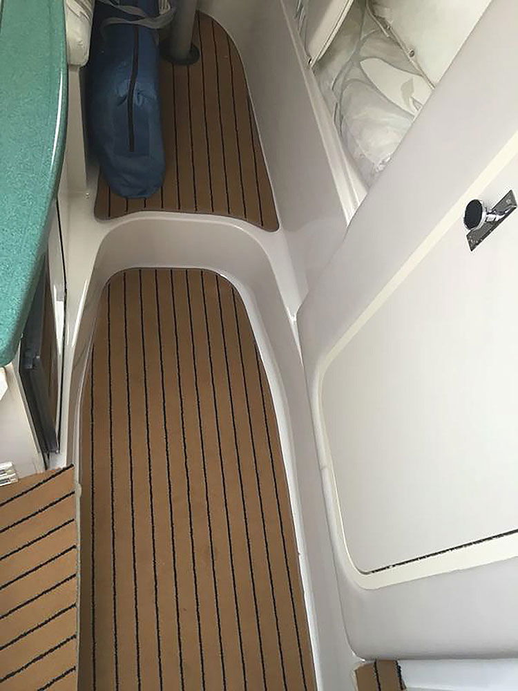 Gisa Tex salongteppe teak-design bakside