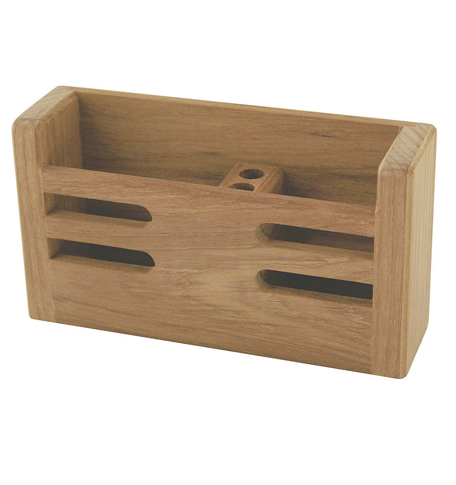 GPS- og mobilholder teak 18 x 5 cm forfra