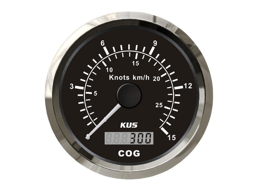 GPS speedometer 0-15 knop 85 mm rustfritt stål 12V - KUS forside