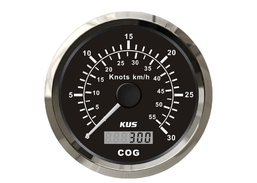 GPS speedometer 0-30 knop 85 mm rustfritt stål bakside