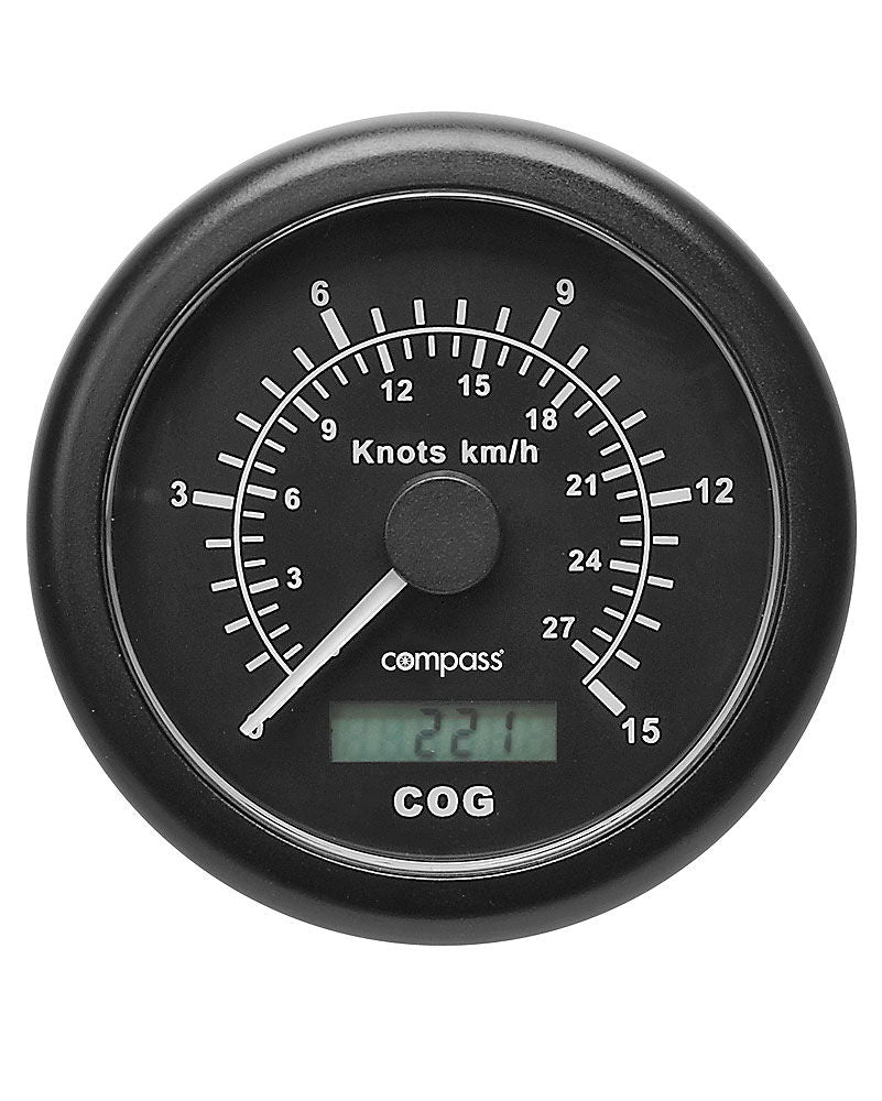 GPS speedometer analog 0-15 knop 0-28 km/t - Compass forfra