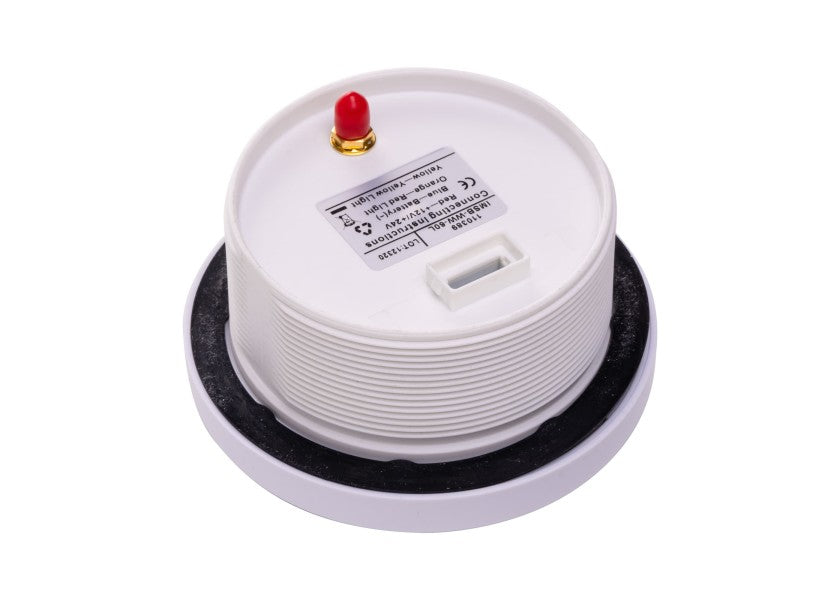 Detaljbilde av GPS speedometer hvit 60 knop analog og digital visning 12V Wema