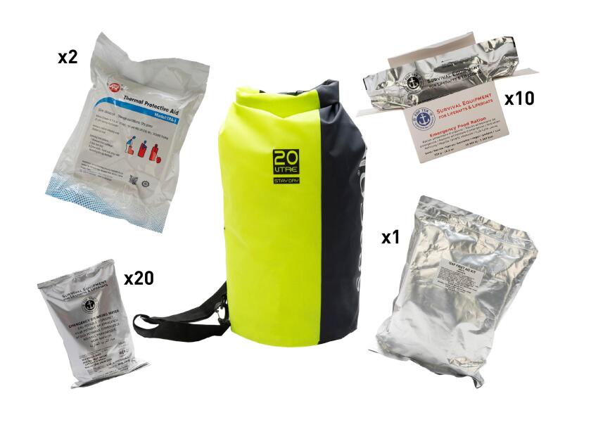 Grab bag flytende overlevelsesveske 10 personer SEAGO detalj
