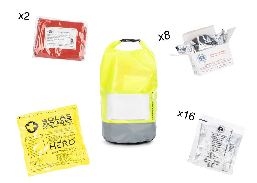 Grab bag sikkerhetsutstyr for redningsflåte 8 personer - 4WATER i bruk