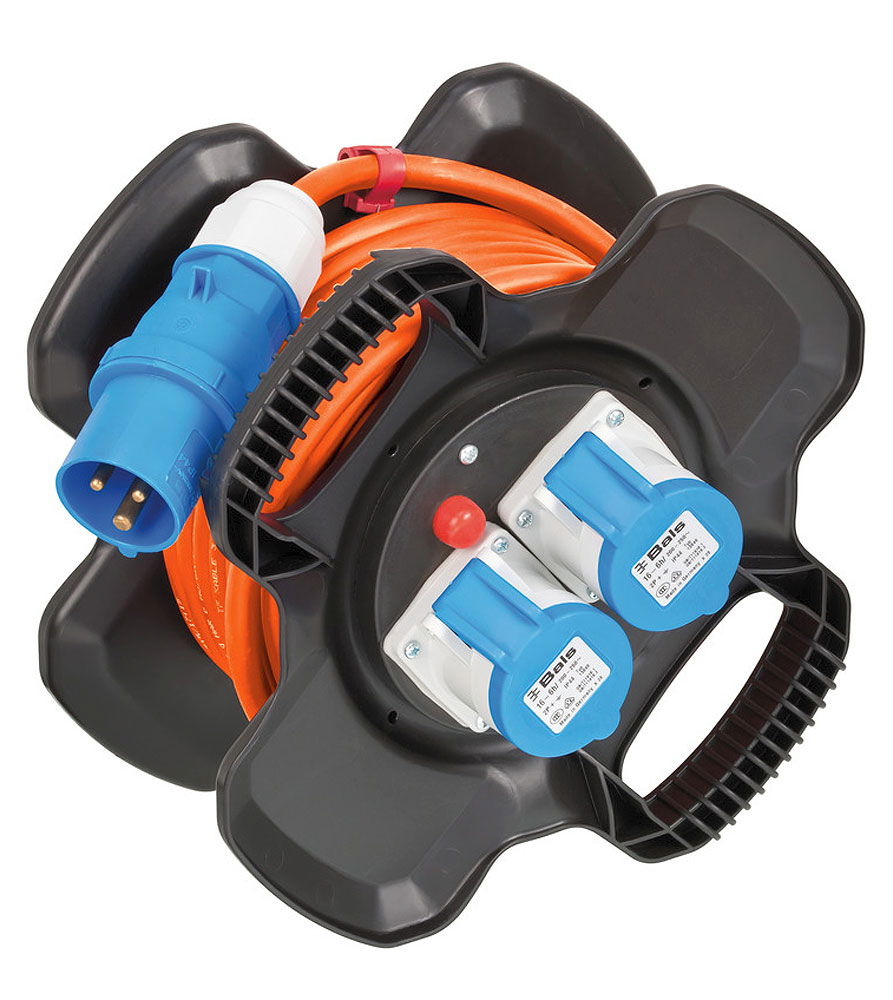 Gummi kabeltrommel IP44 10 m H07RN-F 3G2,5 oransje - Brennenstuhl forfra