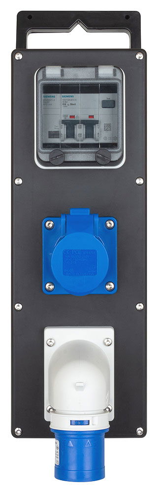Gummifordeler PowerX-Line 230V med jordfeilbryter forfra