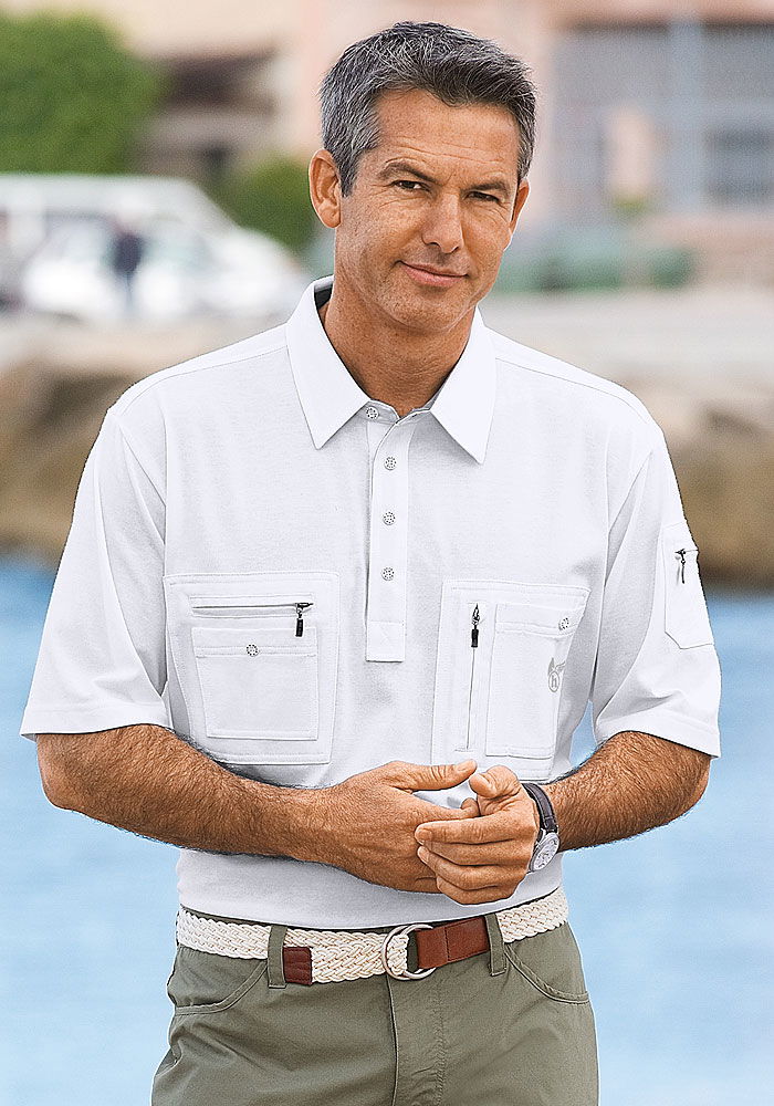 Hajo funksjonsshirt Stay Fresh wash & go poloskjorte forfra