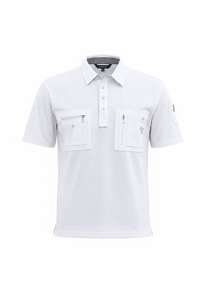 Hajo funksjonsshirt Stay Fresh wash & go poloskjorte montert på modell