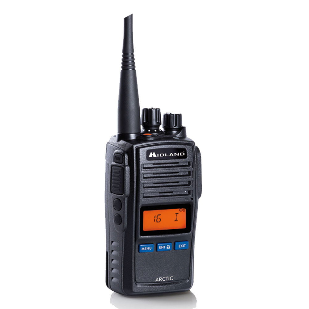 Håndholdt VHF 5W 57 kanaler 230 g Midland forfra
