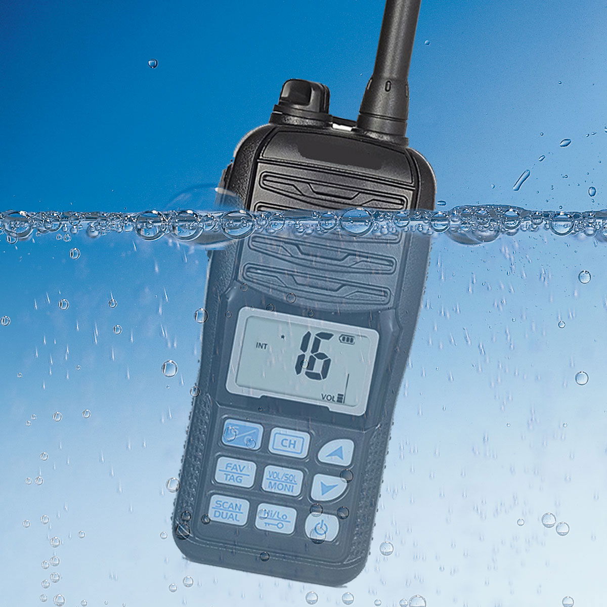 Håndholdt VHF CX-500 flytende bakside