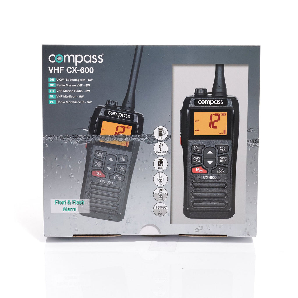 Håndholdt VHF CX-600 flytende IPX7 235 g med lydsignal