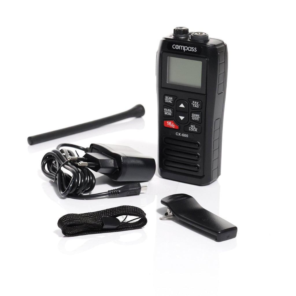 Håndholdt VHF CX-600 flytende IPX7 235 g USB ladeport