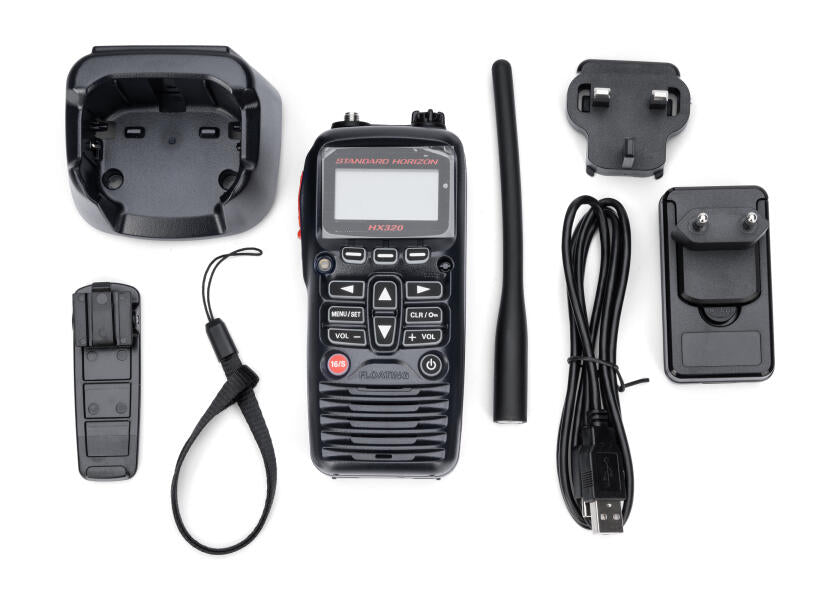 Håndholdt VHF HX320E 6W flytende med USB-C med brukermanual