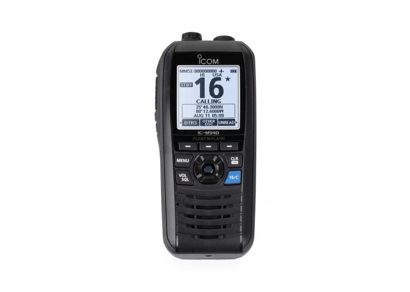 Nærbilde av knapper på Håndholdt VHF IC-M94DE med AIS-mottaker og DSC