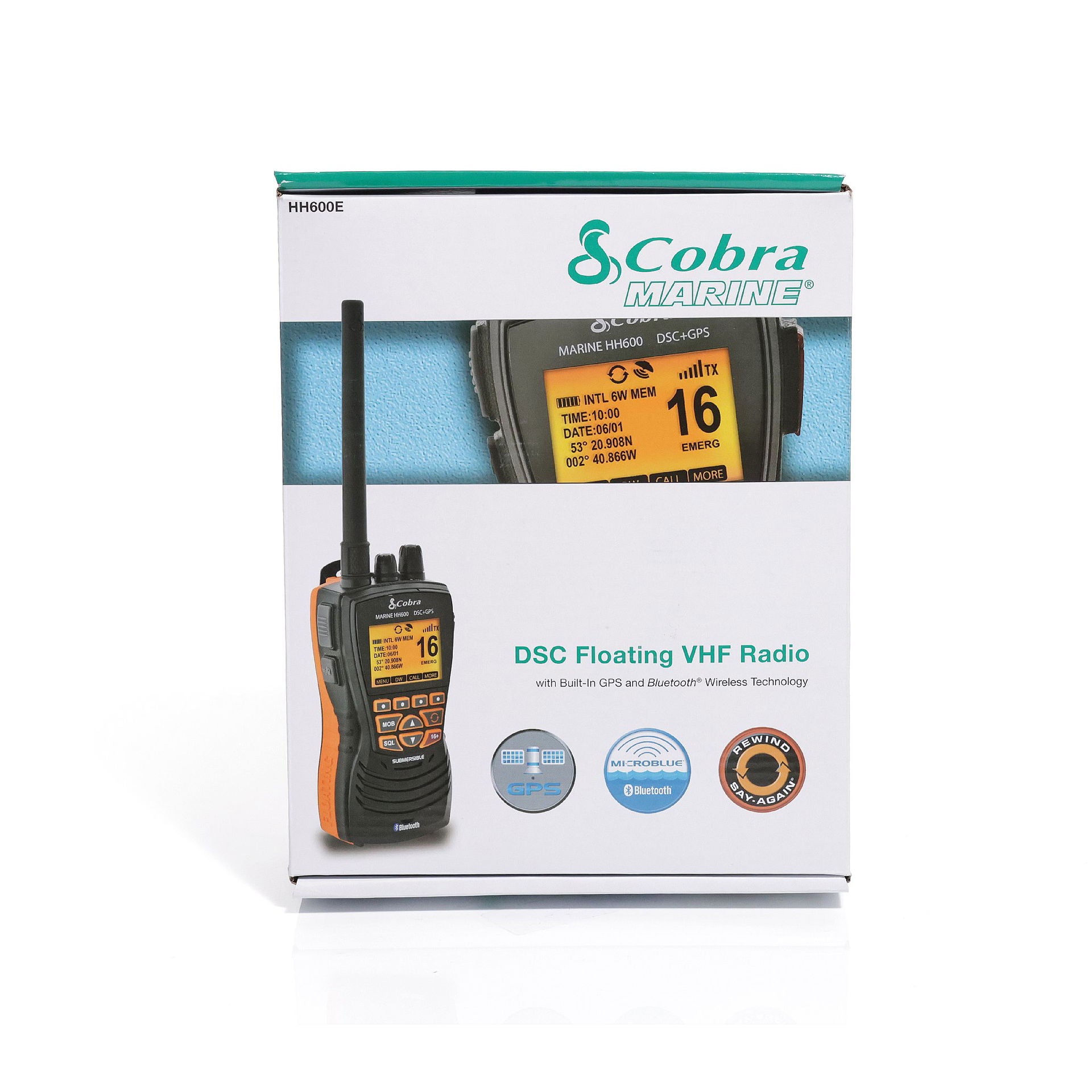Håndholdt VHF MR HH600 med GPS og DSC flytende - Cobra i bruk