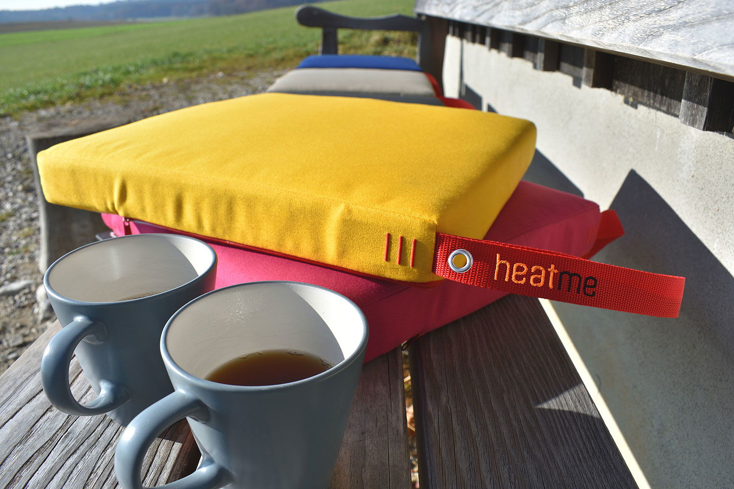 heatme Classic varmepute 400 x 400 mm detalj av smart sensor