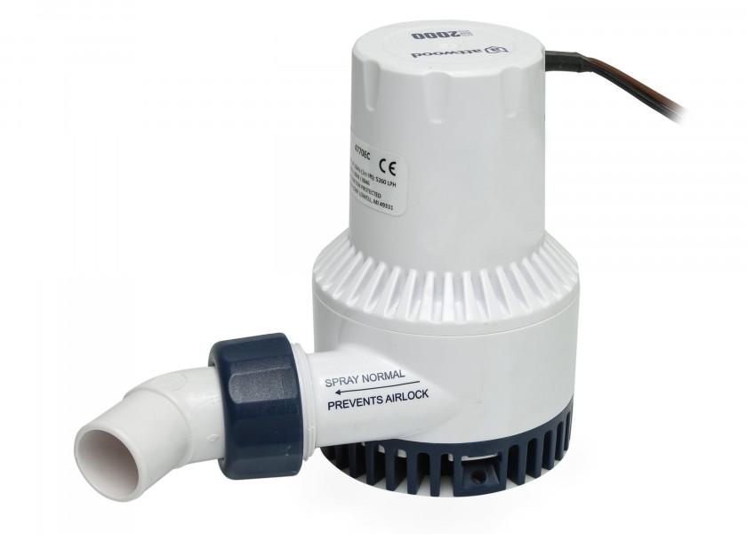 Heavy-duty lensepumpe 12V 126 l/min 1 1/8" slangeanslutning bakside