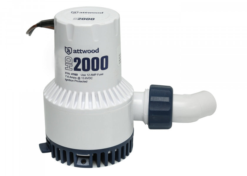 Heavy-duty lensepumpe 12V 126 l/min 1 1/8" slangeanslutning forfra