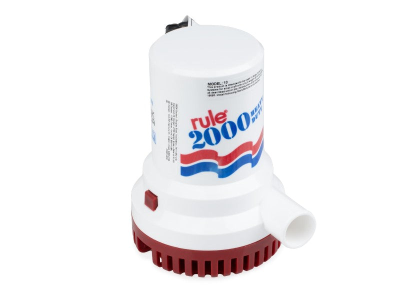 Heavy Duty lensepumpe 2000 12V 129 l/min 1 1/8" - Rule forfra