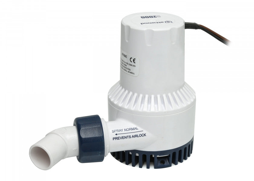 Heavy-duty lensepumpe 24V 126 l/min 1 1/8" slangeanslutning bakside